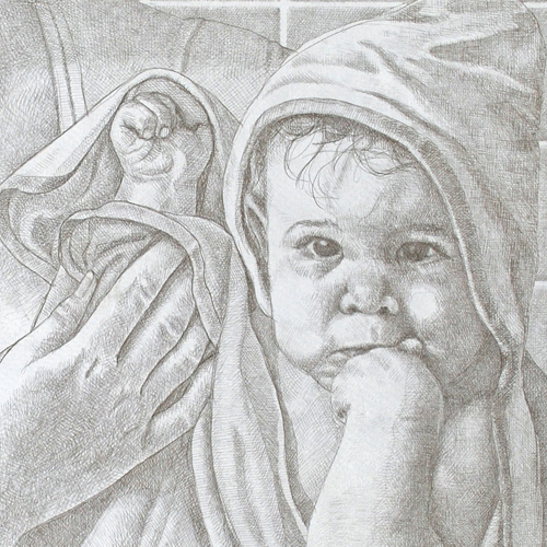 After Bath - Silverpoint 16x20 detail After Bath - Silverpoint 16x20 detail