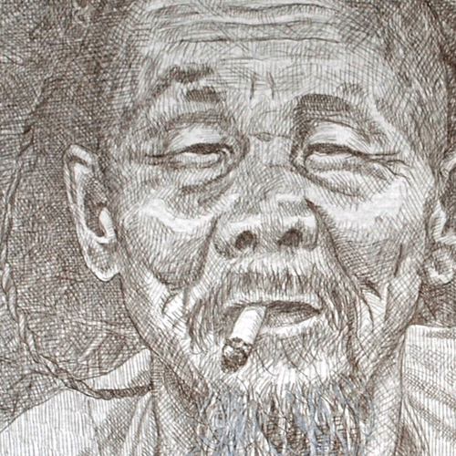 Eastern Man - Silverpoint 18x14 detail Eastern Man - Silverpoint 18x14 detail