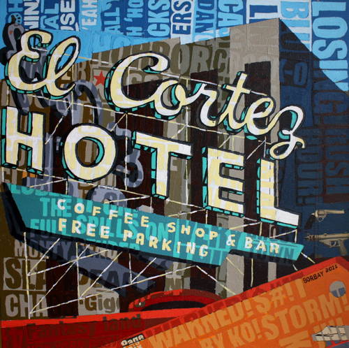 El Cortez Hotel Fremont Street Las Vegas Painting by Borbay