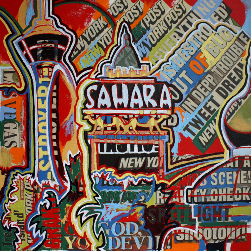 Sahara Las Vegas Painting by Borbay Sahara Las Vegas Painting by Borbay