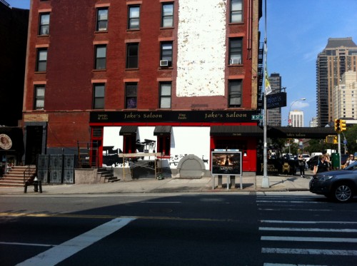 Painting Process Jake's Saloon, West 57th Street and 10th Ave Manhattan a Mural by Borbay and Penn