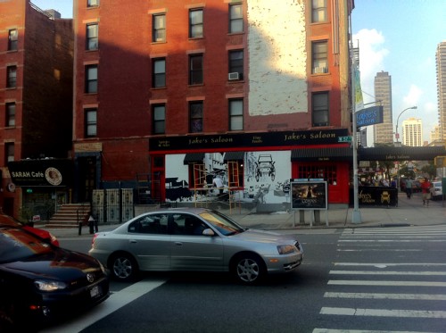 Painting Process Jake's Saloon, West 57th Street and 10th Ave Manhattan a Mural by Borbay and Penn
