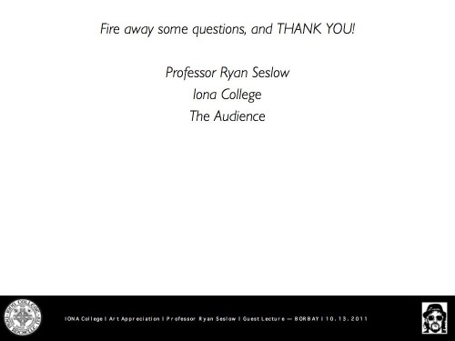 Borbay 2011 Iona College Art Appreciation Lecture Slides