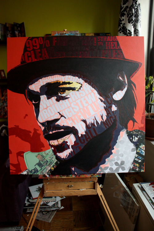 Brad Pitt From Snatch Painting Process by Borbay