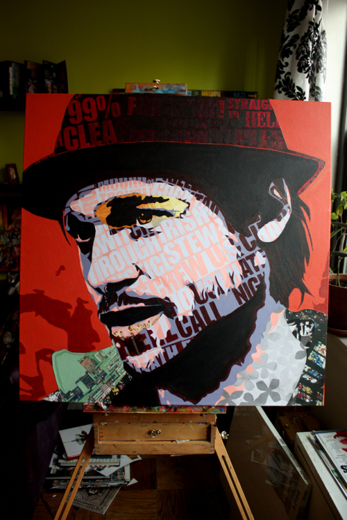 Brad Pitt From Snatch Painting Process by Borbay