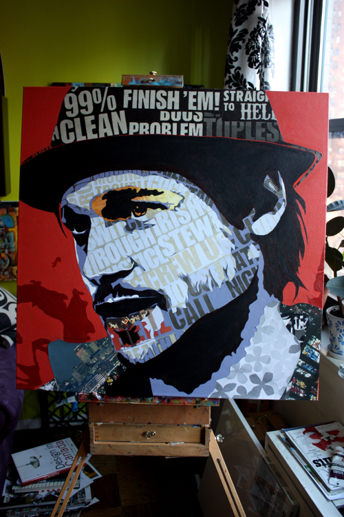 Brad Pitt From Snatch Painting Process by Borbay