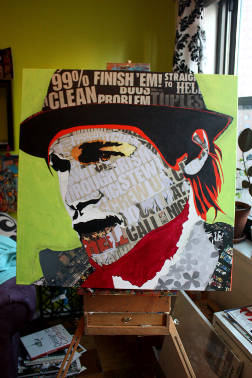 Brad Pitt From Snatch Painting Process by Borbay