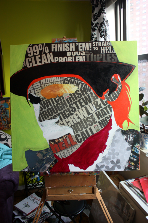 Brad Pitt From Snatch Painting Process by Borbay