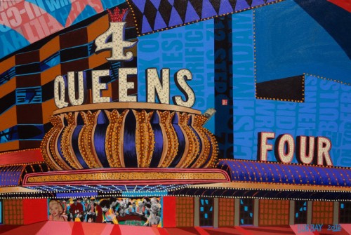 4 Four Queens Las Vegas Painting by Borbay