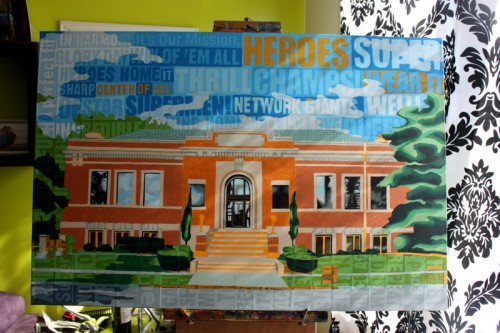 Paulding County Carnegie Library Painting Process by Borbay