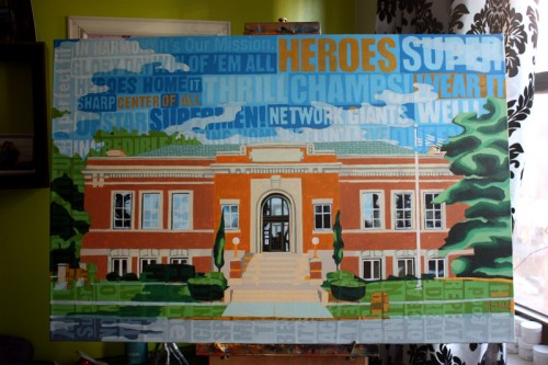 Paulding County Carnegie Library Painting Process by Borbay