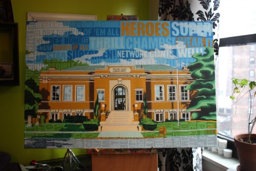 Paulding County Carnegie Library Painting Process by Borbay