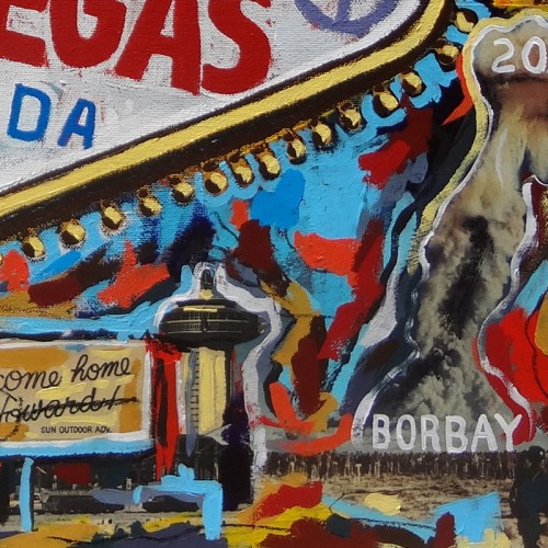 Welcome To Las Vegas Sign Painting Detail 3