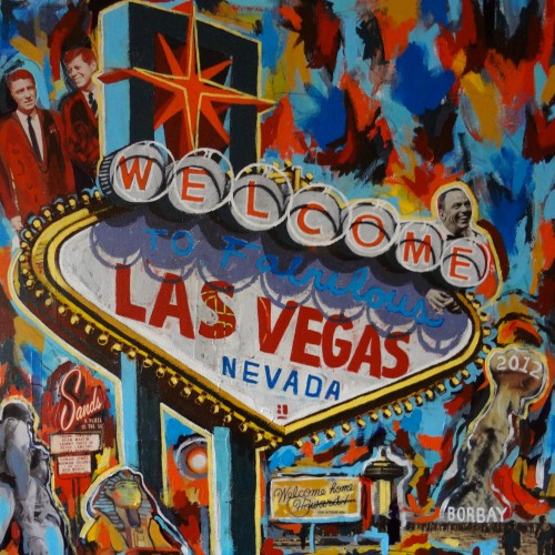 Welcome to Las Vegas Painting by Borbay