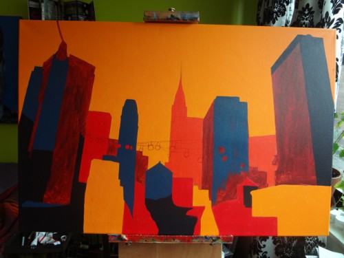 Chrysler Building Painting Process by Borbay