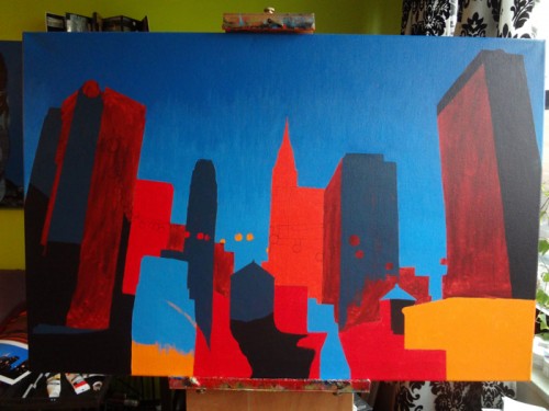 Chrysler Building Painting Process by Borbay