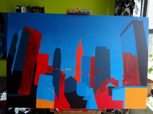 Chrysler Building Painting Process by Borbay