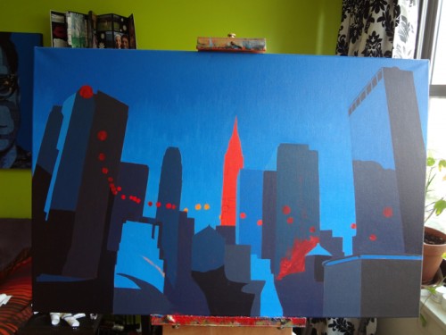 Chrysler Building Painting Process by Borbay