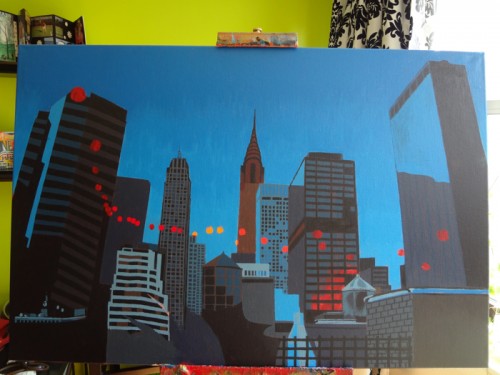 Chrysler Building Painting Process by Borbay