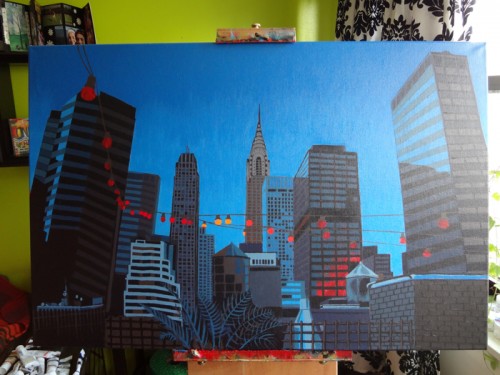 Chrysler Building Painting Process by Borbay
