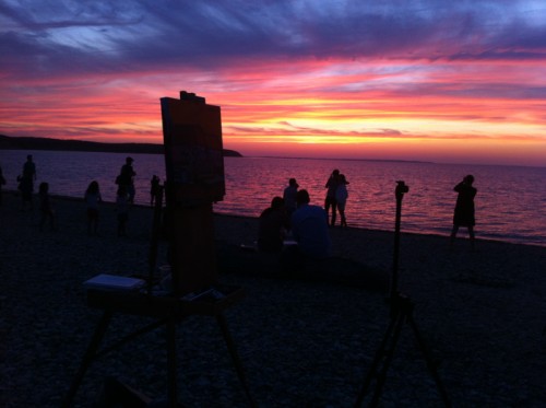 Navy Beach Montauk Painting Process by Borbay
