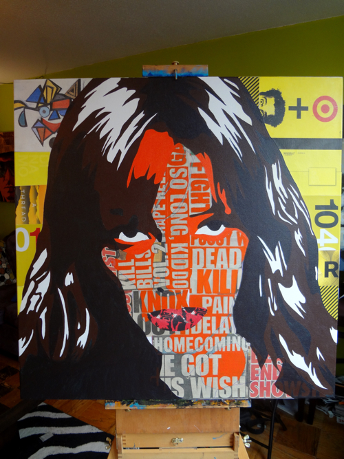 Uma Thurman as Beatrix Kiddo AKA Black Mamba Painting Process by Borbay