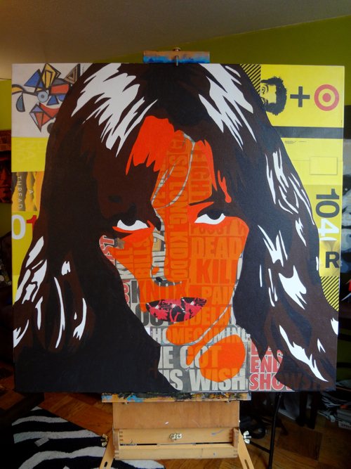 Uma Thurman as Beatrix Kiddo AKA Black Mamba Painting Process by Borbay