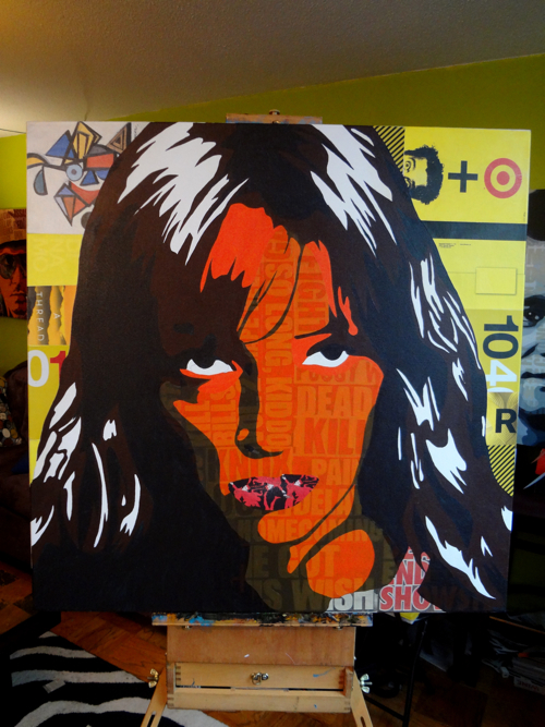 Uma Thurman as Beatrix Kiddo AKA Black Mamba Painting Process by Borbay