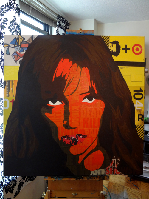 Uma Thurman as Beatrix Kiddo AKA Black Mamba Painting Process by Borbay