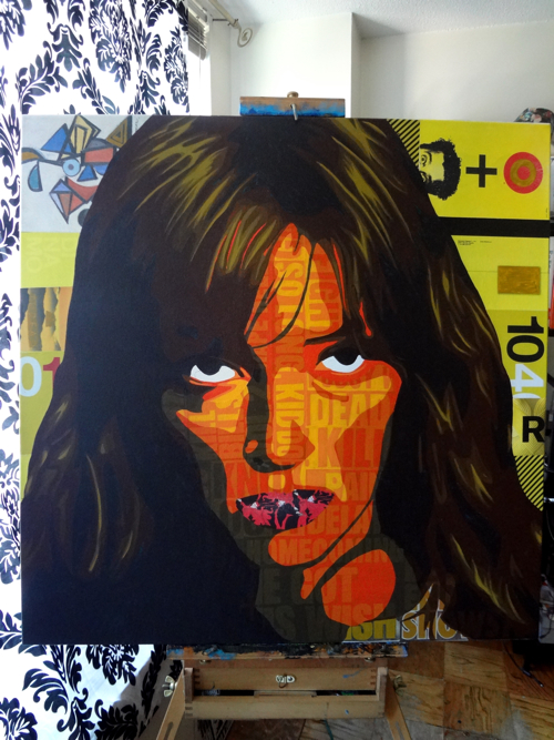 Uma Thurman as Beatrix Kiddo AKA Black Mamba Painting Process by Borbay