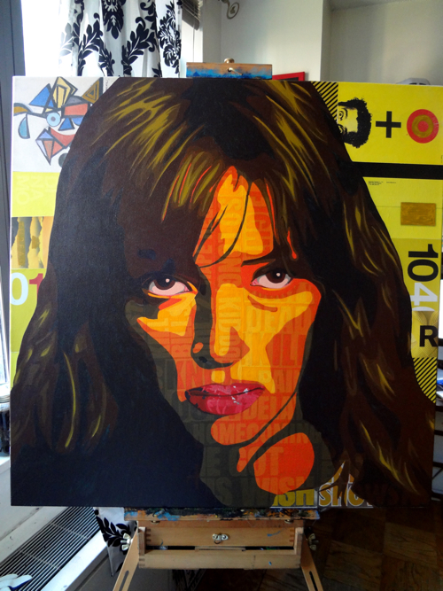Uma Thurman as Beatrix Kiddo AKA Black Mamba Painting Process by Borbay
