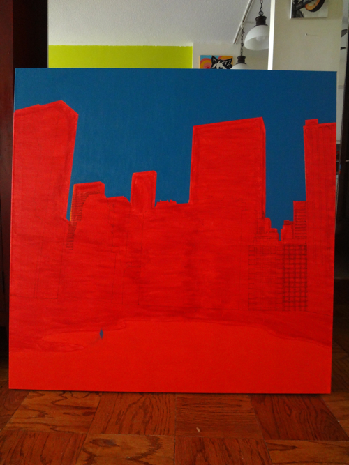 Central Park South Painting Process by Borbay