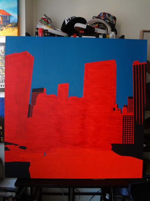 Central Park South Painting Process by Borbay