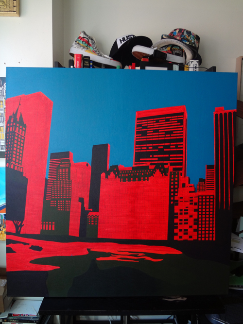 Central Park South Painting Process by Borbay
