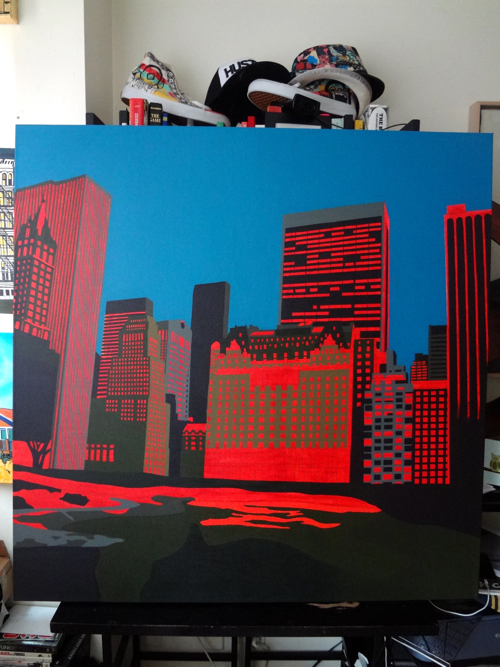 Central Park South Painting Process by Borbay