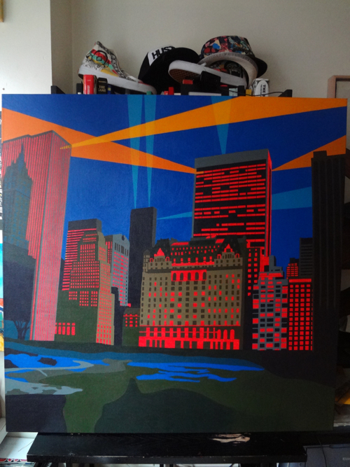 Central Park South Painting Process by Borbay