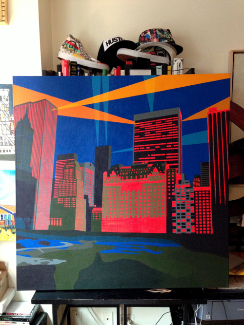 Central Park South Painting Process by Borbay