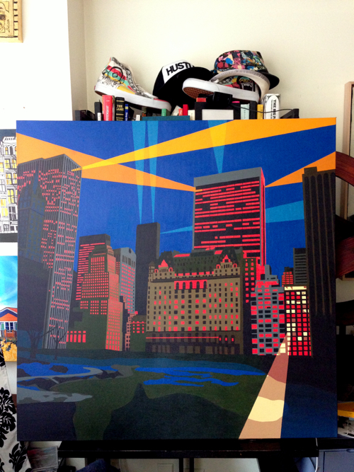 Central Park South Painting Process by Borbay