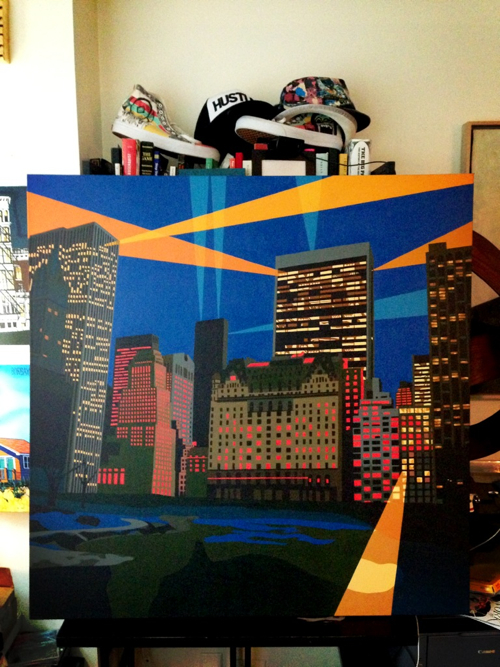 Central Park South Painting Process by Borbay
