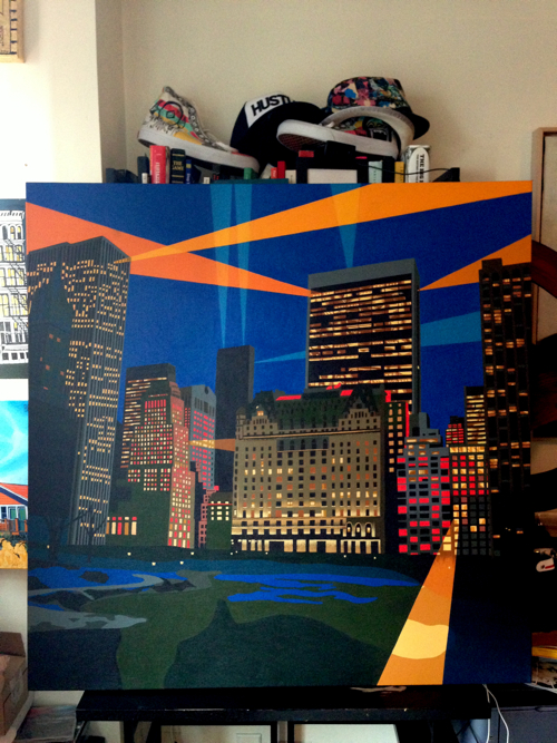 Central Park South Painting Process by Borbay