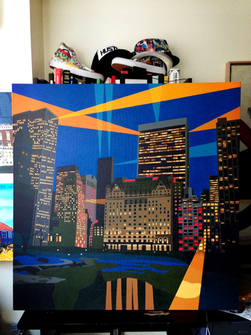 Central Park South Painting Process by Borbay