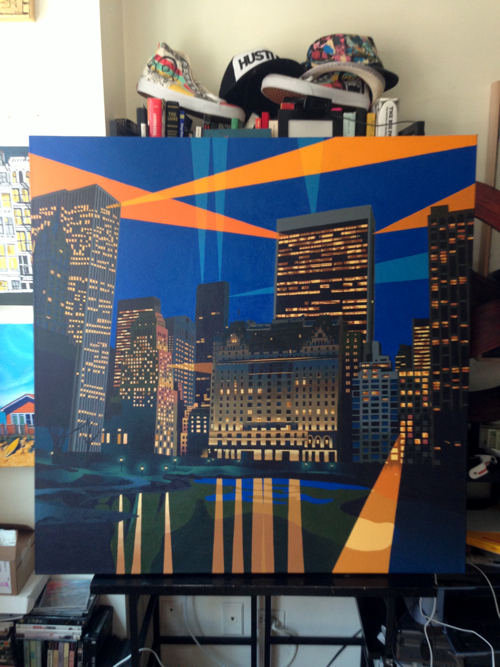Central Park South Painting Process by Borbay