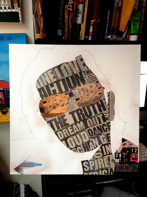 Bono Commissioned Portrait Painting Process by Borbay