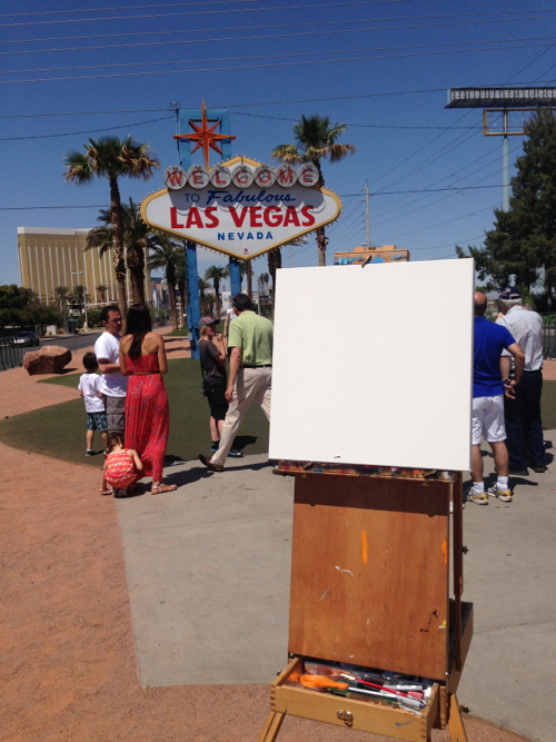 Welcome To Las Vegas Painting Process by Borbay