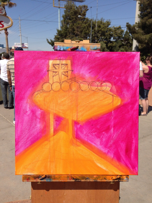 Welcome To Las Vegas Painting Process by Borbay