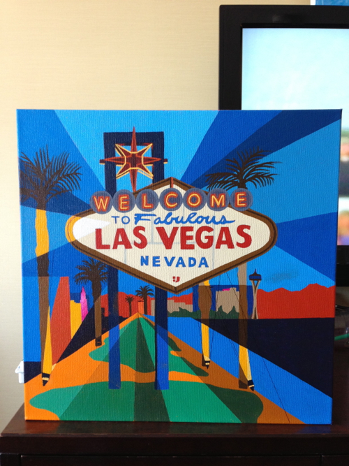 Welcome To Las Vegas Painting Process by Borbay