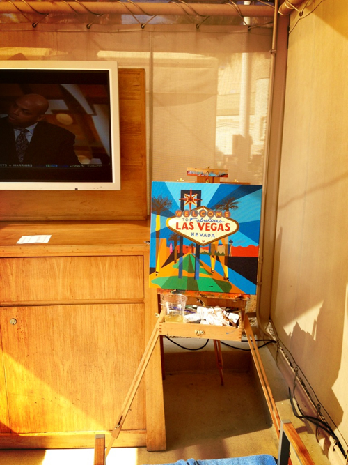 Welcome To Las Vegas Painting Process by Borbay