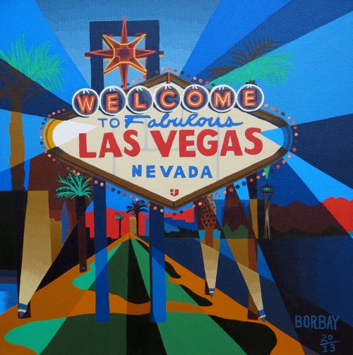 Welcome To Las Vegas Painting by Borbay