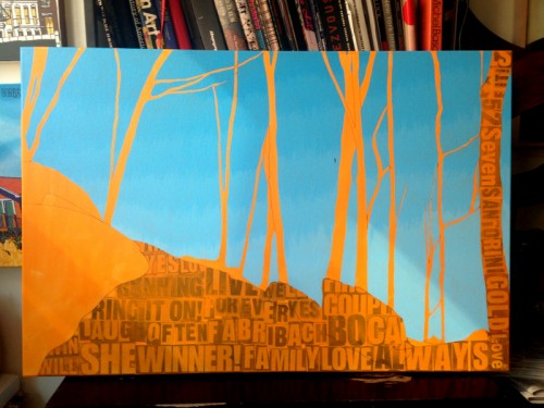 Rockland Lake State Park Hook Mountain Painting Process by Borbay