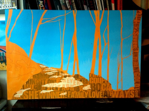 Rockland Lake State Park Hook Mountain Painting Process by Borbay